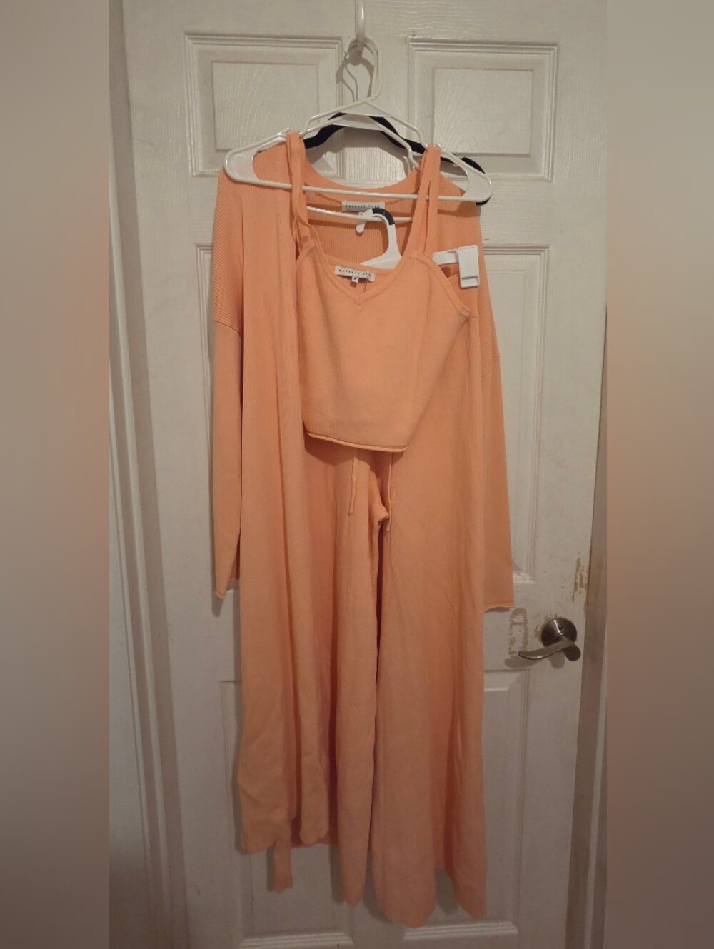 Endless Rose 3 Piece Ribbed Knit Set NWT/NWOT Peach M/L